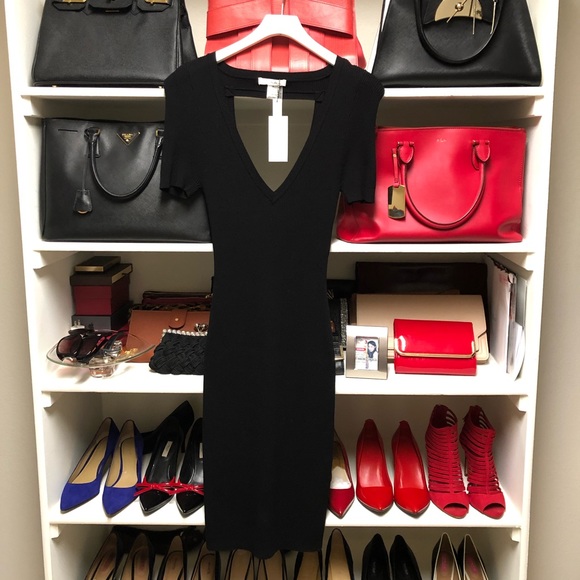 Shoulder Point Open Back Body con Knit Dress - Picture 3 of 5